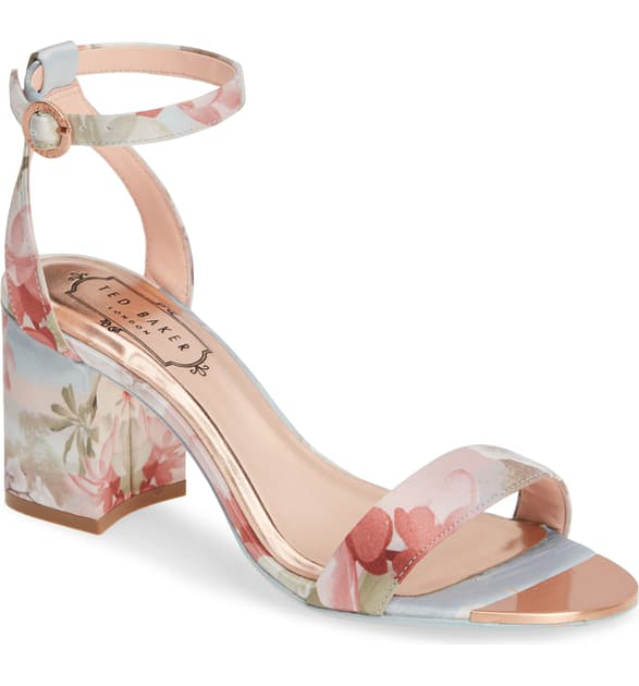 ted baker floral printed platform block heeled sandals