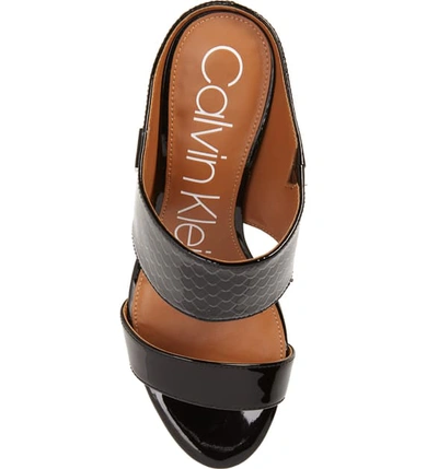 Shop Calvin Klein 'cecily' Sandal In Black Patent Leather