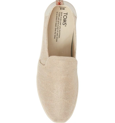 Shop Toms Deconstructed Alpargata Slip-on In Rose Gold Metallic Woven