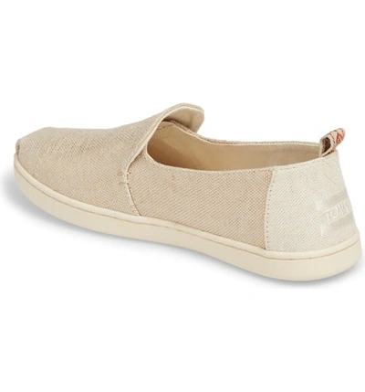 Shop Toms Deconstructed Alpargata Slip-on In Rose Gold Metallic Woven