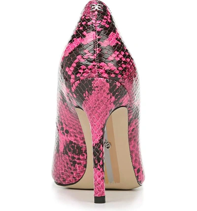 Shop Sam Edelman Hazel Pointy Toe Pump In Neon Pink Leather