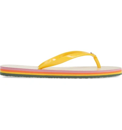 Shop Tory Burch Thin Flip Flop In Solar/ Canyon Stripe