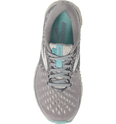 Shop Brooks Glycerin 17 Running Shoe In Grey/ Aqua/ Ebony