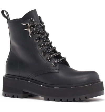 Shop Fendi Ffreedom Lace-up Biker Boot In Black