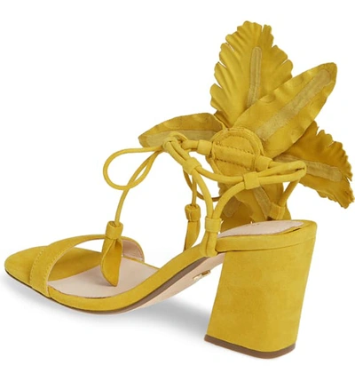 Shop Cecelia New York Hibiscus Sandal In Golden Sun Leather