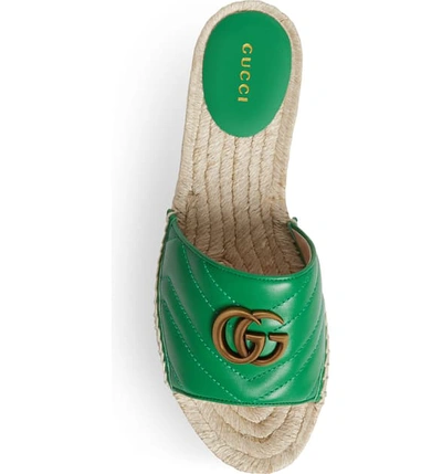 Shop Gucci Pilar Espadrille Slide Sandal In Shamrock