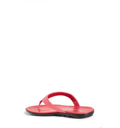 Shop Prada Logo Flip Flop In Fuchsia Patent