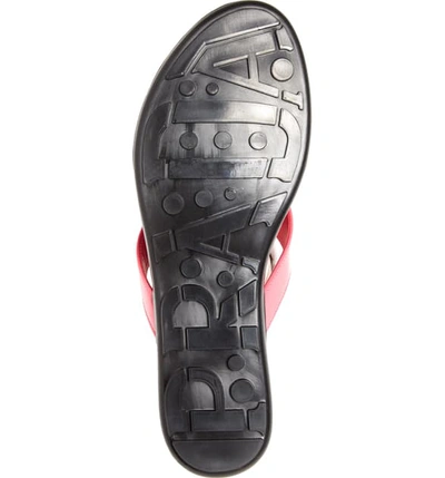 Shop Prada Logo Flip Flop In Fuchsia Patent