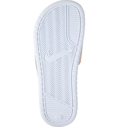 Shop Nike Benassi Jdi Slide Sandal In White/ Metallic Red Bronze