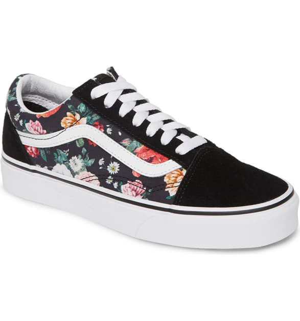 black vans floral