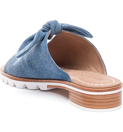 Shop Bernardo Alice Bow Slide Sandal In Denim Leather