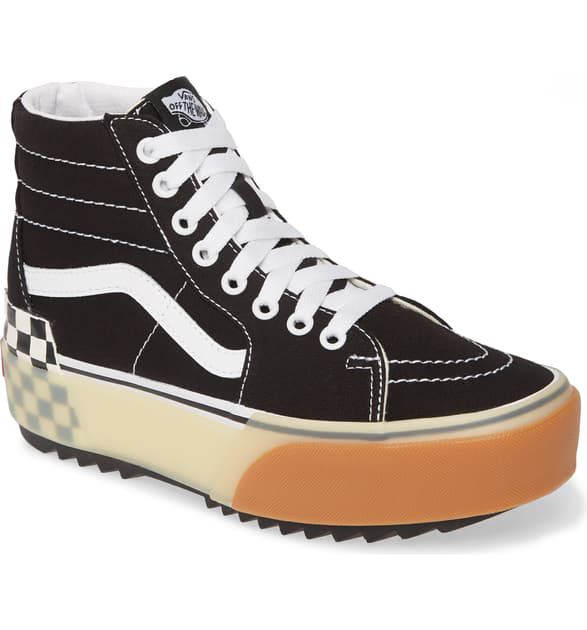 vans sk8 hi platform black high top trainers