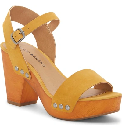 Shop Lucky Brand Trisa Platform Sandal In Ochre Leather