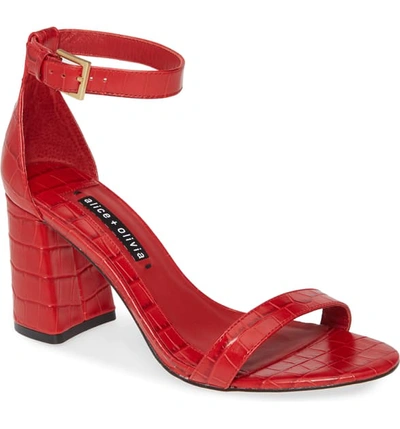 Shop Alice And Olivia Lillian Ankle Strap Sandal In Cherry