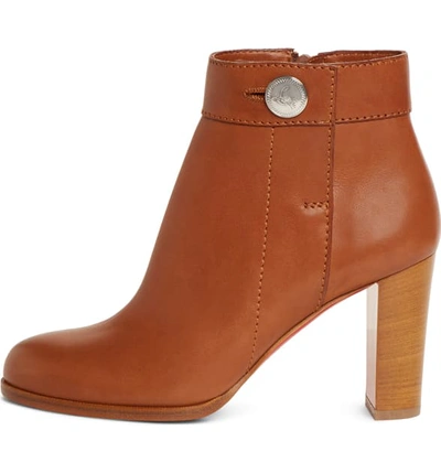 Shop Christian Louboutin Janis Button Bootie In Brown