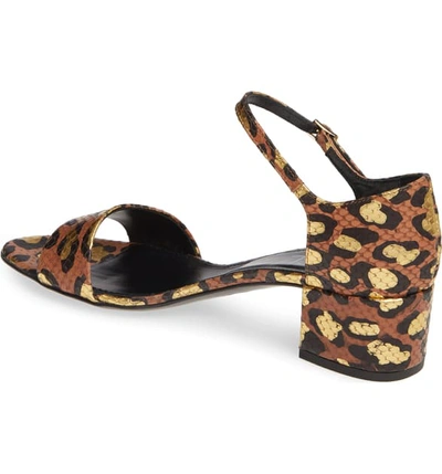 Shop Agl Attilio Giusti Leombruni Snake Embossed Leopard Print Sandal In Cognac/ Gold Leopard