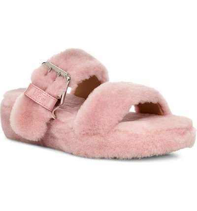 Shop Ugg Fuzz Yeah Genuine Shearling Slide In Pink Crystal