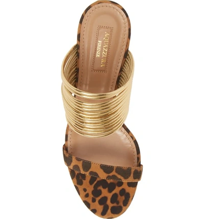 Shop Aquazzura Rendez Vous Slide Sandal In Jaguar Print