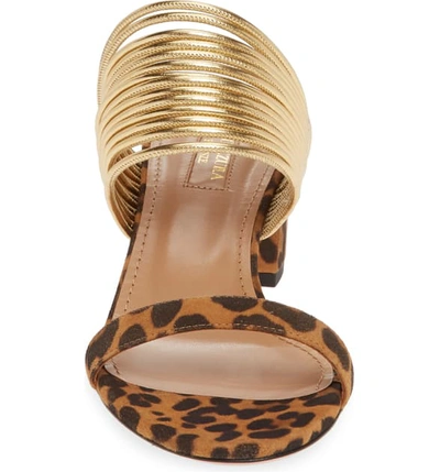 Shop Aquazzura Rendez Vous Slide Sandal In Jaguar Print