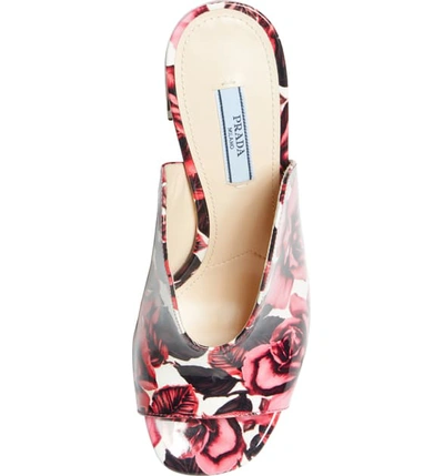 Shop Prada Rose Print Slide Sandal In Pink Floral