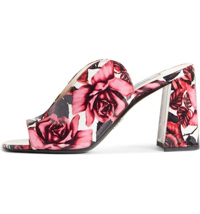 Shop Prada Rose Print Slide Sandal In Pink Floral