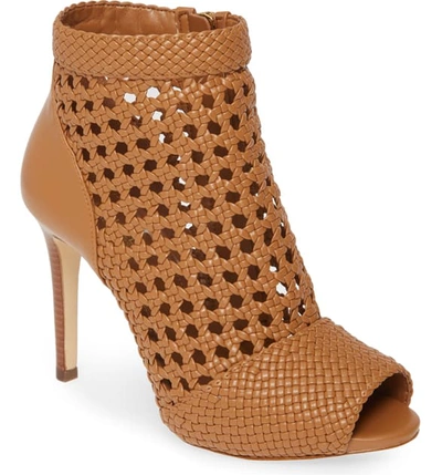 Michael Michael Kors Augustine Open Toe Bootie In Acorn Nappa Leather |  ModeSens