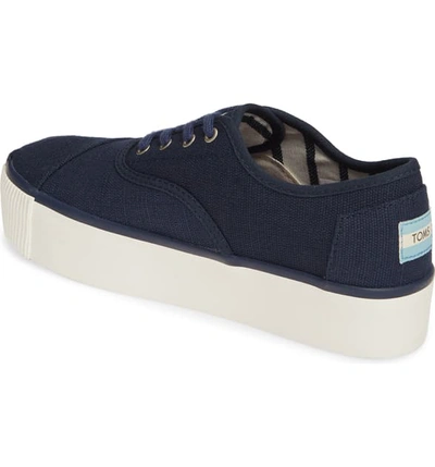 Shop Toms Cordones Boardwalk Sneaker In Navy Heritage Canvas