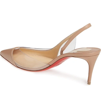 Shop Christian Louboutin Optisexy Clear Slingback Pump In Nude