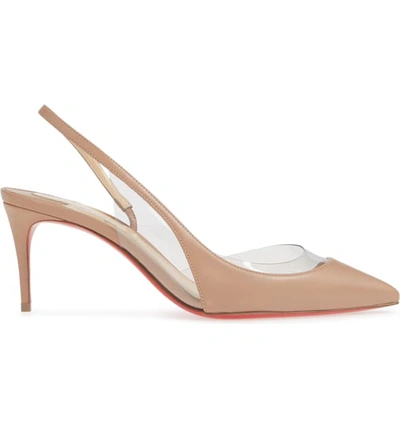 Shop Christian Louboutin Optisexy Clear Slingback Pump In Nude