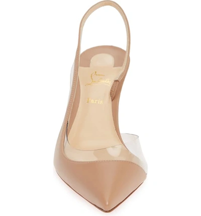 Shop Christian Louboutin Optisexy Clear Slingback Pump In Nude