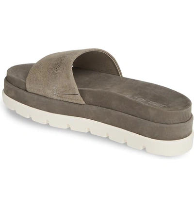 Shop Jslides Bibi Platform Sandal In Pewter Metallic Leather