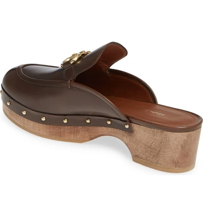 Shop Ferragamo Cleome Double Gancio Platform Clog In Dark Brown