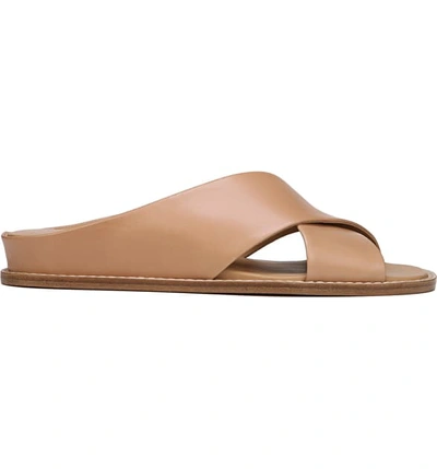 Shop Vince Fairley Cross Strap Sandal In Tan Leather