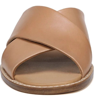 Shop Vince Fairley Cross Strap Sandal In Tan Leather