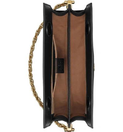 Shop Gucci Smallleather Shoulder Bag In Nero/ Vert Red Vert