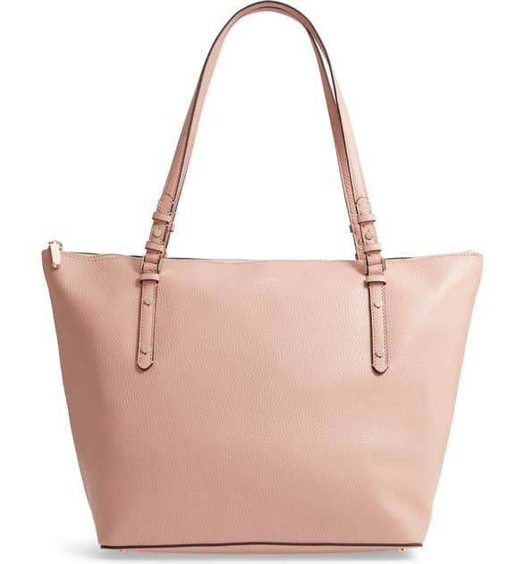 Kate Spade Large Polly Leather Tote - Pink In Flapper Pink/gold | ModeSens