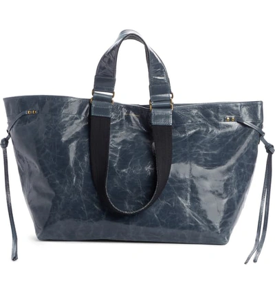 Shop Isabel Marant Wardy Leather Shopper In Greyish Blue