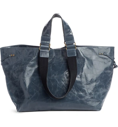 Shop Isabel Marant Wardy Leather Shopper In Greyish Blue
