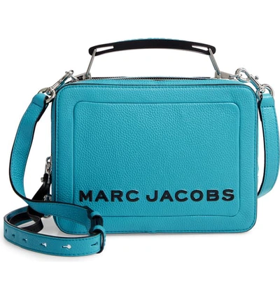 Shop Marc Jacobs The Box 23 Leather Handbag In Windy Blue