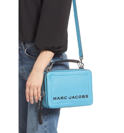 Shop Marc Jacobs The Box 23 Leather Handbag In Windy Blue