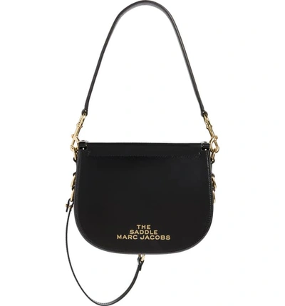 Shop Marc Jacobs Leather Saddle Bag In Black