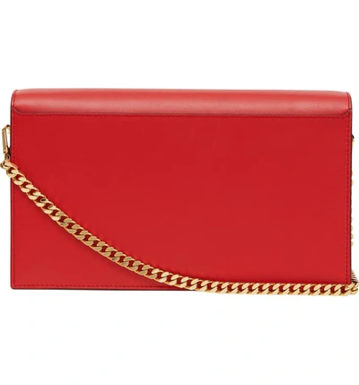 Shop Burberry Small Tb Monogram Leather Shoulder Bag In Bright Red Rt