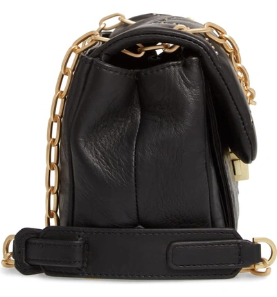 Shop Zadig & Voltaire Ziggy Studded Leather Shoulder Bag In Noir