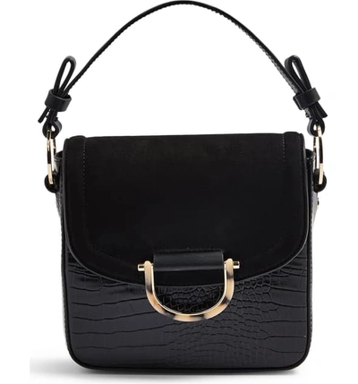 Topshop Carrie Croc Shoulder Bag - Black | ModeSens