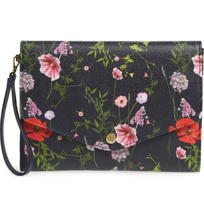 Shop Ted Baker Gaia Hedgerow Envelope Pouch In Dark Blue