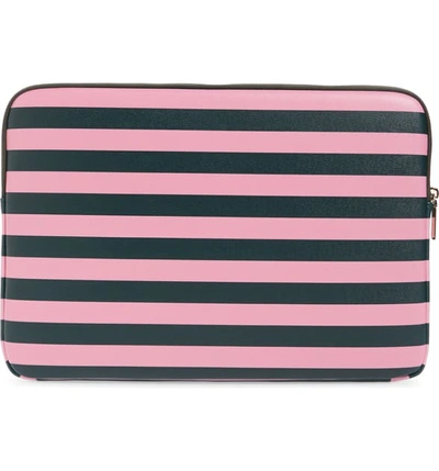 Shop Kate Spade Sylvia Stripe Universal Laptop Sleeve - Pink In Pink Multi