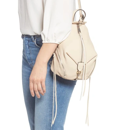 Shop Rebecca Minkoff Mini Julian Pebbled Leather Convertible Backpack - Beige In Clay