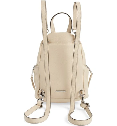 Shop Rebecca Minkoff Mini Julian Pebbled Leather Convertible Backpack - Beige In Clay