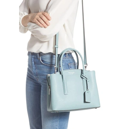 Shop Kate Spade Medium Margaux Leather Satchel - Blue In Hazy