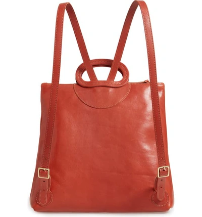 Clare V Marcelle Leather Backpack In Sienn